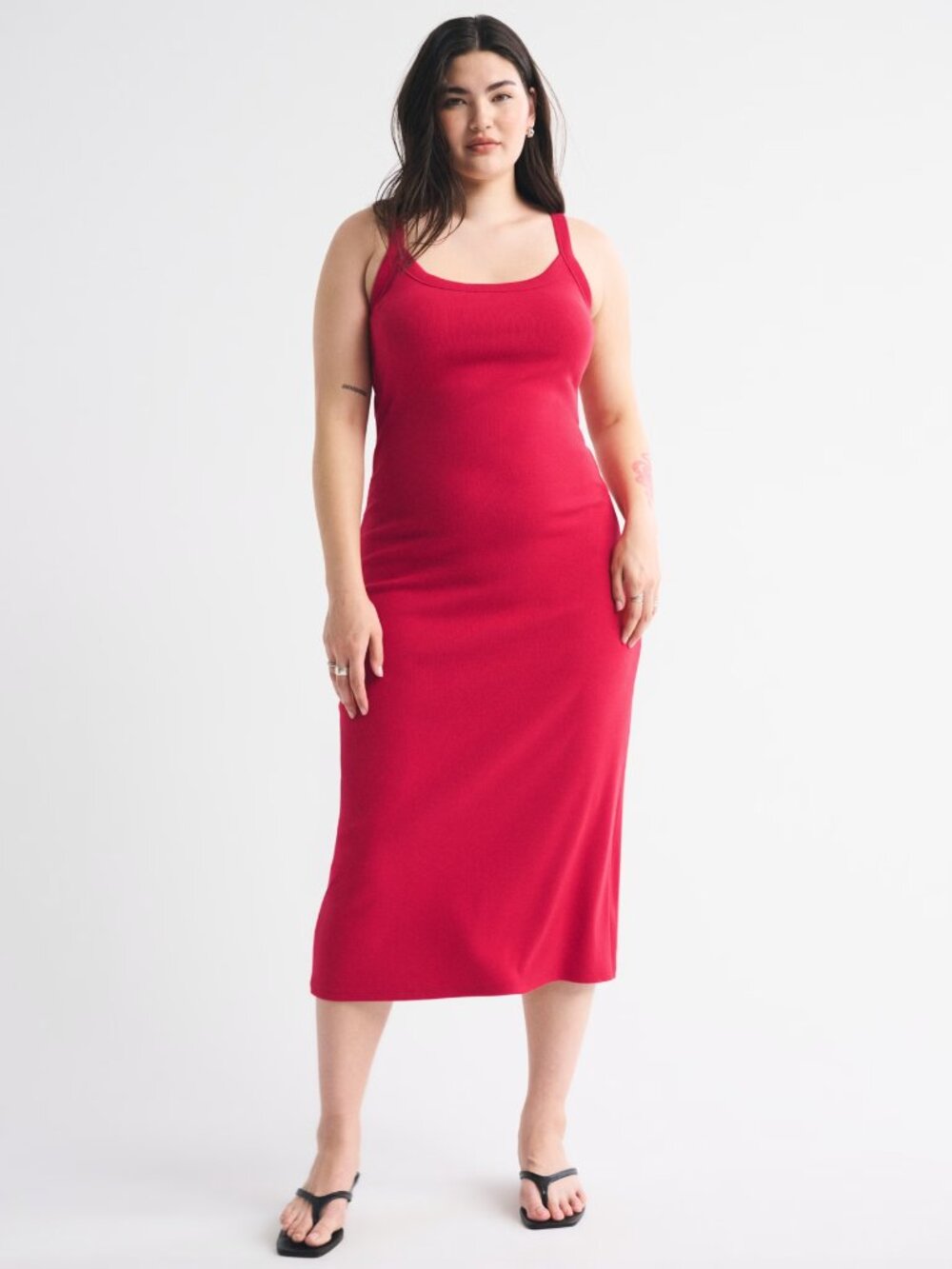 TALL Bra-Free Essential 90s Rib Midi/Maxi Dress